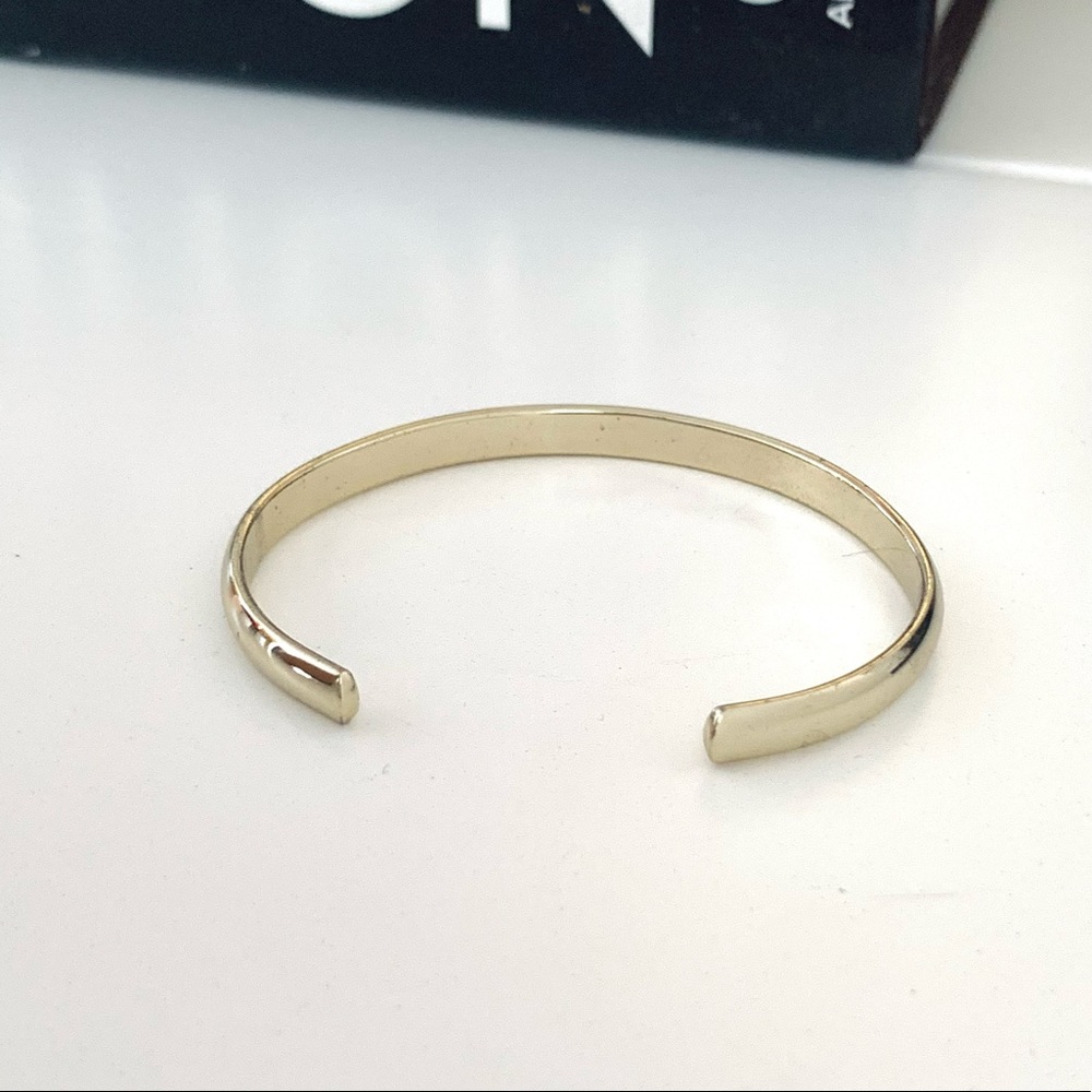 14K Gold Plated Sterling Silver Engraved “Love” Cuff Bracelet - Picture 5 of 6
